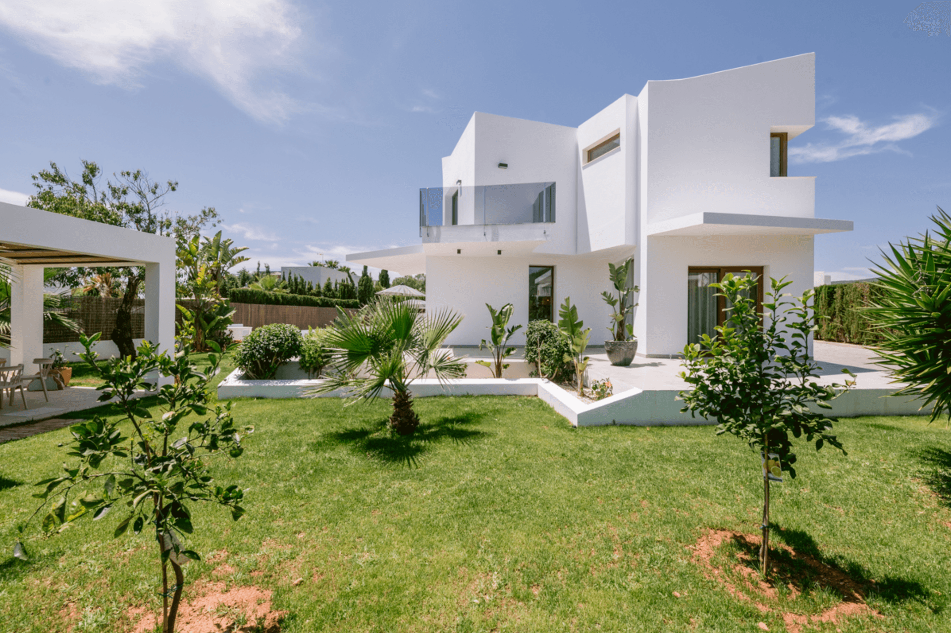Contemporary design house with lawns and young trees, Sa Carroca, Ibiza