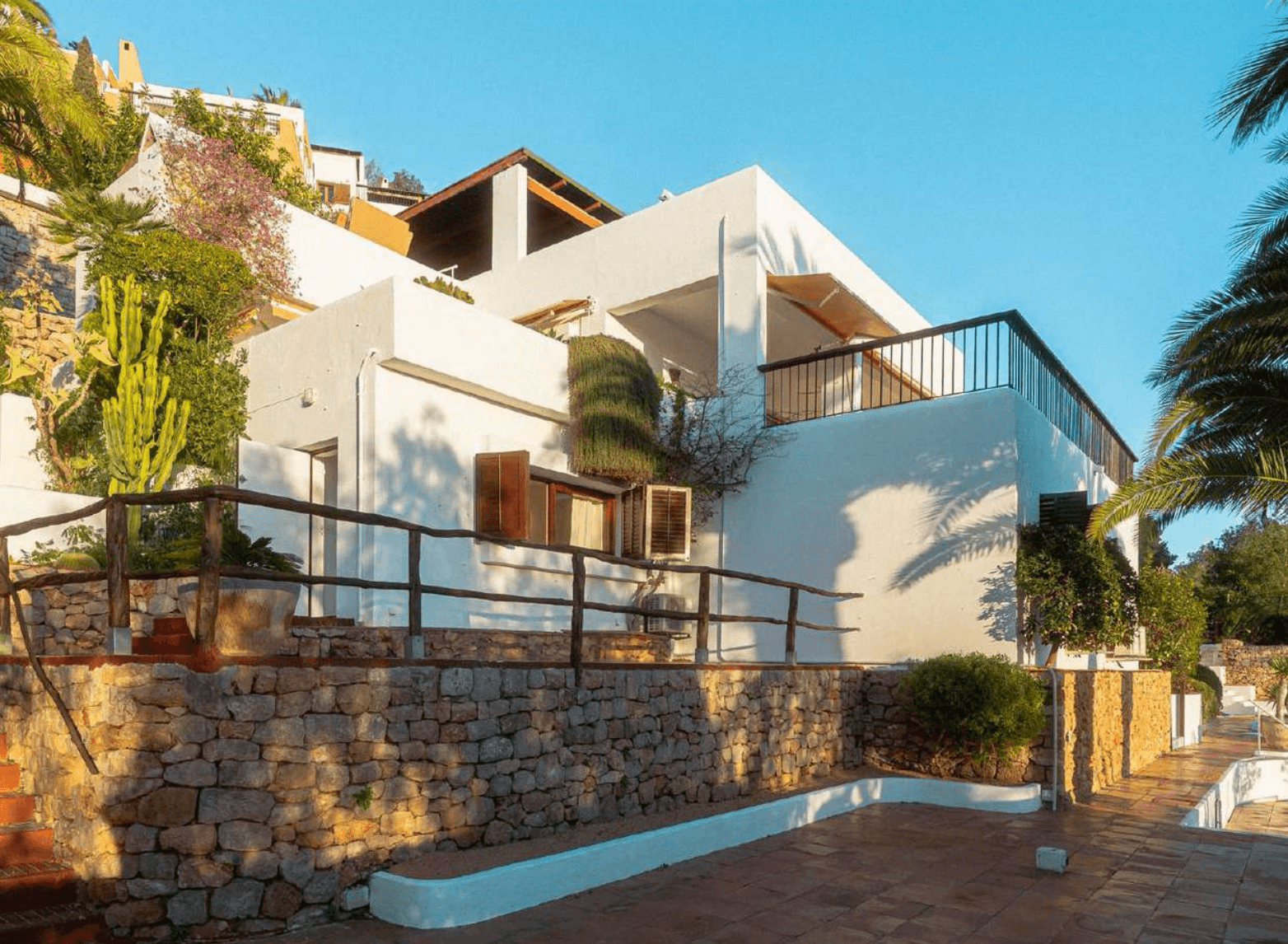 Dry stone terracing and steps leading up to Villa Pep Simon, Cap Martinet, Ibiza