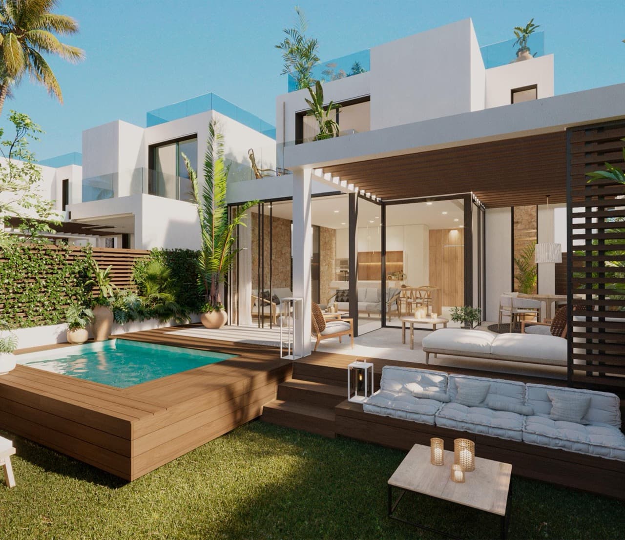CASA ADOSADA DE 3 PLANTAS CON SOLÁRIUM Y PISCINA PRIVADA, Cala Tarida, Ibiza — Vivienda adosada, Cala Vedella - Cala Tarida · Sant Josep de sa Talaia, Ibiza